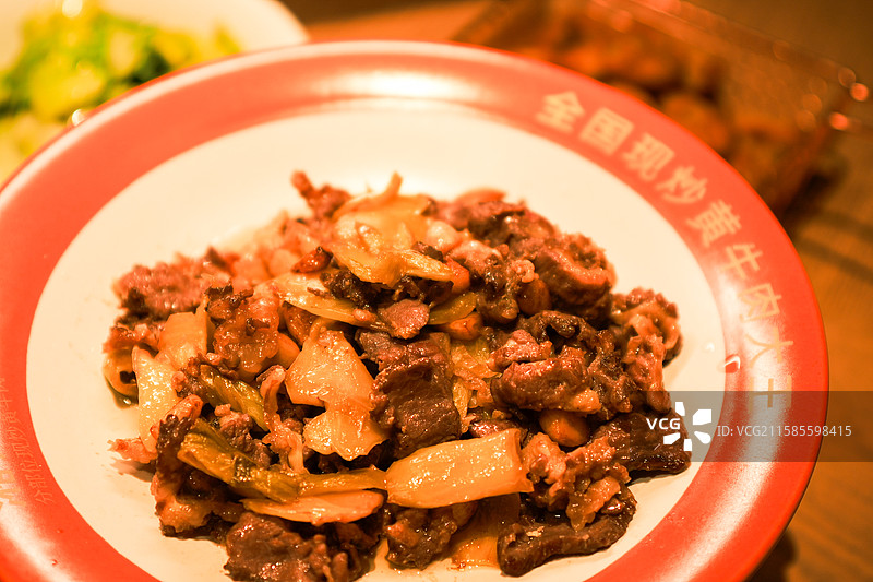 传统粤菜 酸菜炒牛肉图片素材