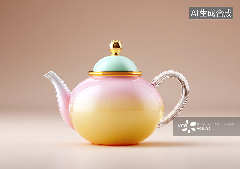 【AI数字艺术】一把3D卡通茶壶图片素材