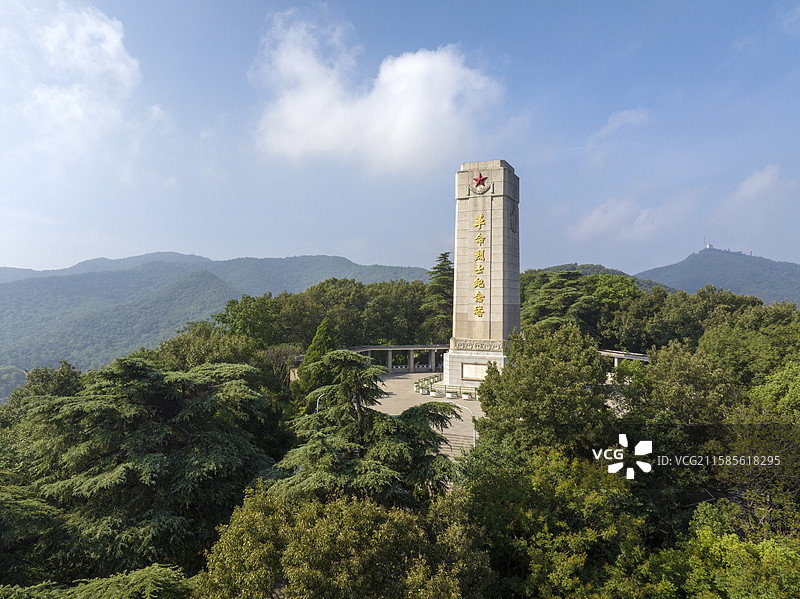 襄阳羊祜山革命烈士陵园纪念塔纪念碑自然风光图片素材