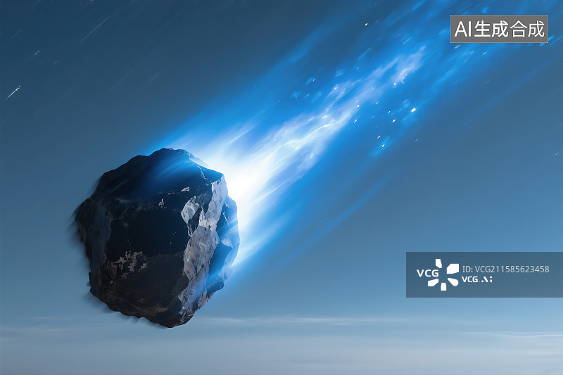 【AI数字艺术】陨石坠落 太空科幻场景 陨石撞击地球图片素材