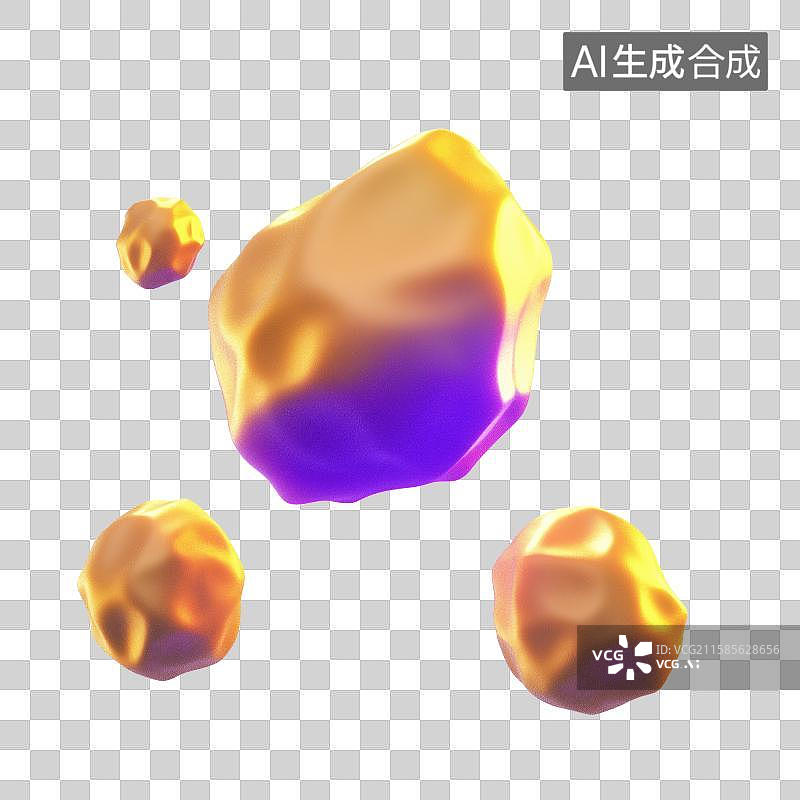 【AI数字艺术】3D三维陨石流星元素图片素材