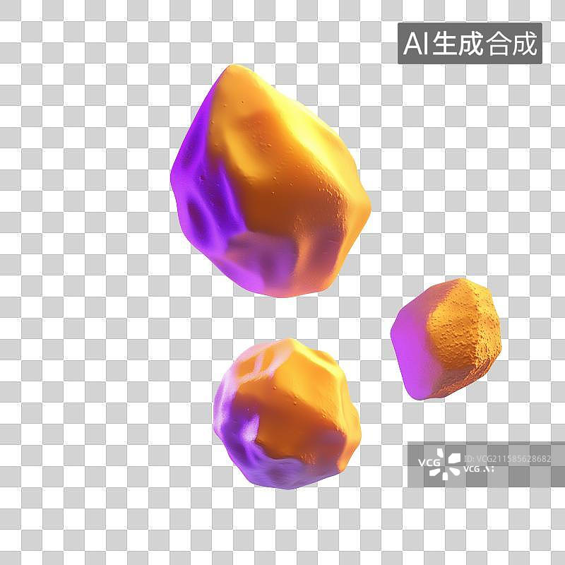 【AI数字艺术】3D三维陨石流星元素图片素材