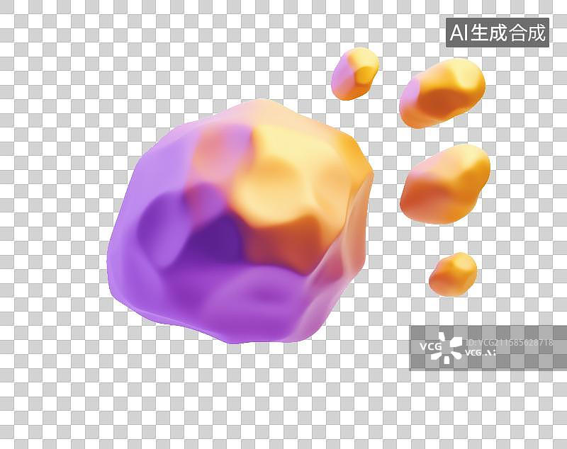 【AI数字艺术】3D三维陨石流星元素图片素材