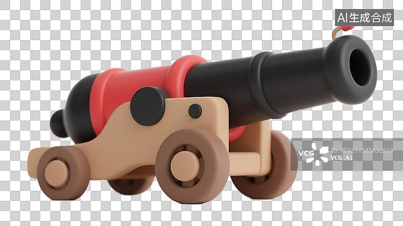 【AI数字艺术】3D三维大炮元素图片素材