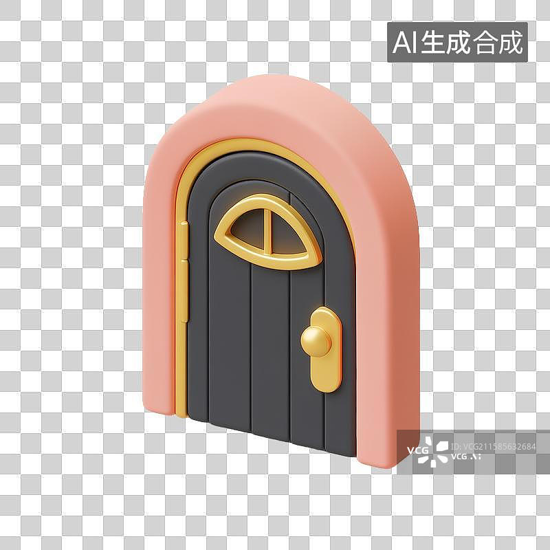 【AI数字艺术】3D卡通立体门通道入口元素图片素材