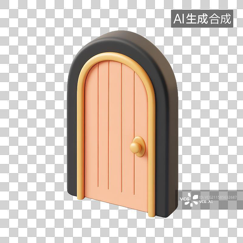 【AI数字艺术】3D卡通立体门通道入口元素图片素材