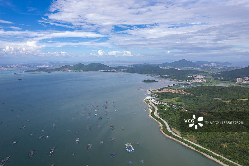 航拍瓦晒湾风光，广东省阳江市海陵岛图片素材