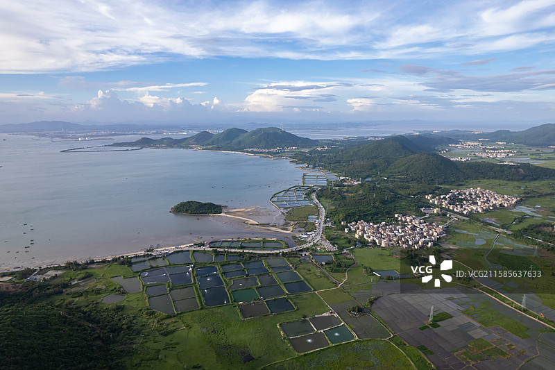 航拍瓦晒湾风光，广东省阳江市海陵岛图片素材