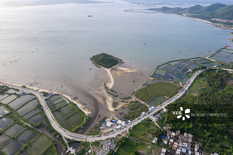 航拍瓦晒湾风光，广东省阳江市海陵岛图片素材