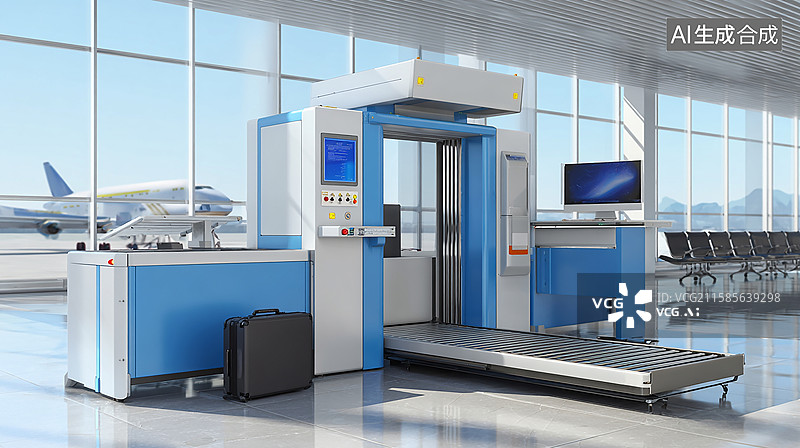 【AI数字艺术】机场行李安检设备图片素材