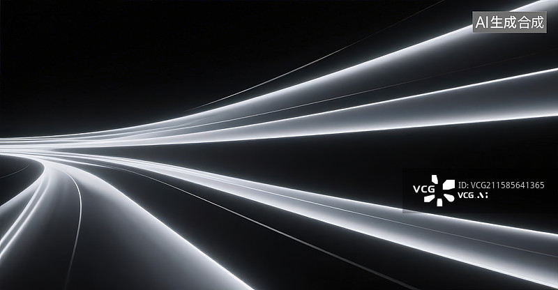 【AI数字艺术】黑灰色渐变渐变动态白色光轨，轻奢活动海报高端会议公司企业活动主视觉背景图片素材