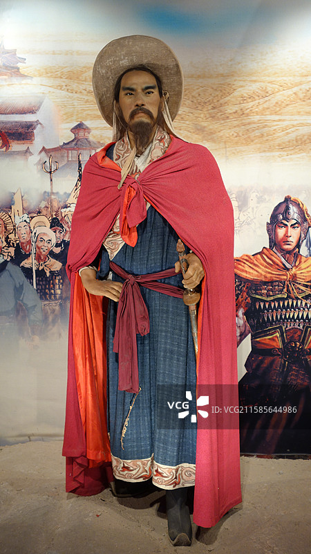 陕西省陕北榆林市米脂县盘龙山李自成行宫：李自成像图片素材