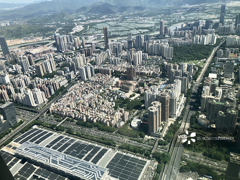 深圳平安金融中心云际观光层-四周的都市建筑风景图片素材
