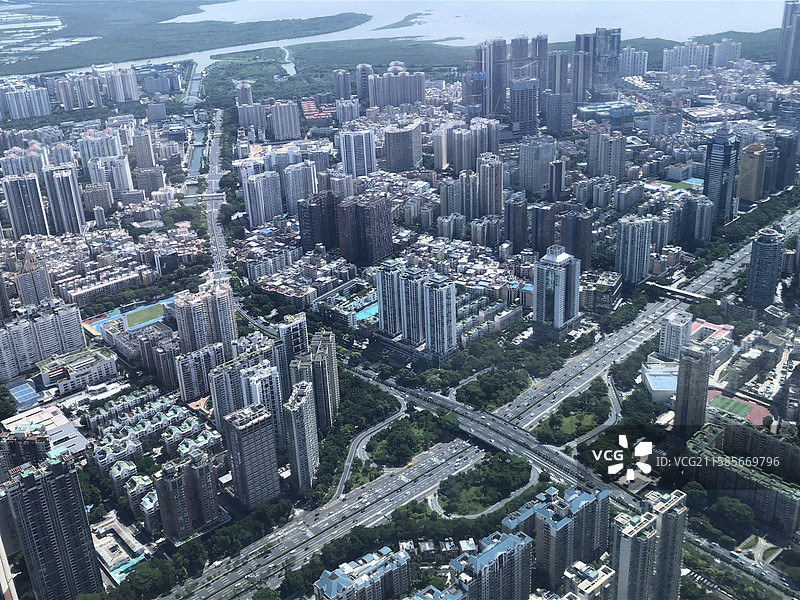 深圳平安金融中心云际观光层-四周的都市建筑风景图片素材