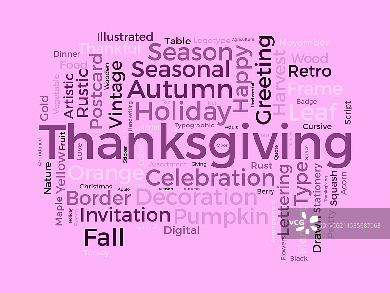 感恩节词云模板节日概念图片素材