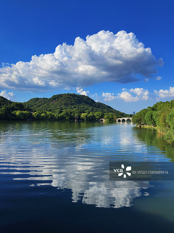 杭州湘湖跨湖桥景区图片素材