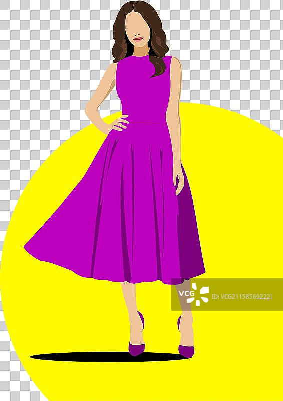 一个年轻女孩的3D彩色手绘图图片素材