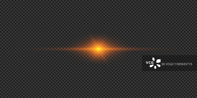 橙色水平光效镜头光晕图片素材