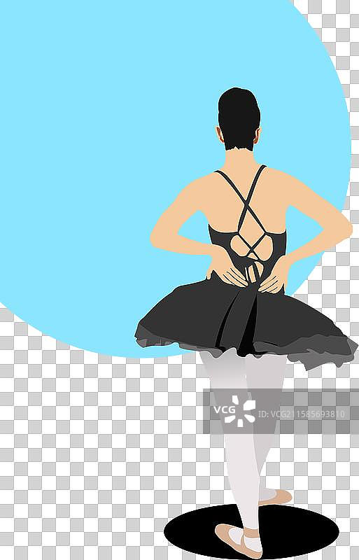 手绘的古典芭蕾舞者彩色插图图片素材