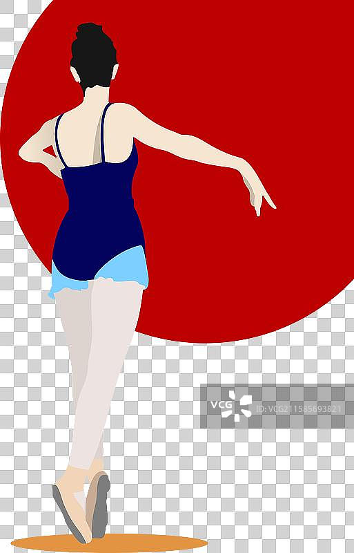 手绘的古典芭蕾舞者彩色插图图片素材