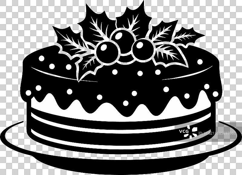 圣诞蛋糕剪影图片素材