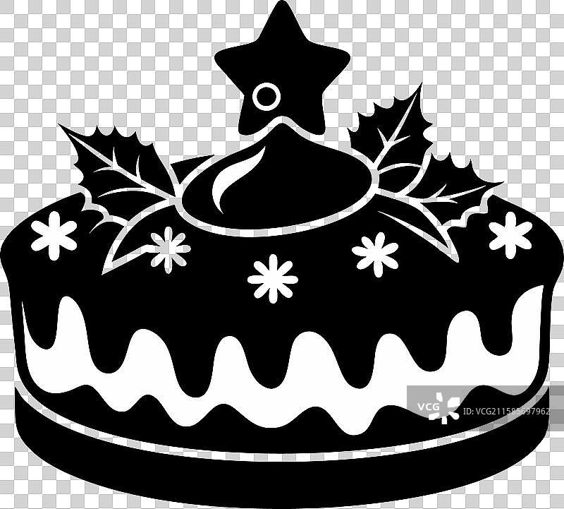 圣诞蛋糕剪影图片素材