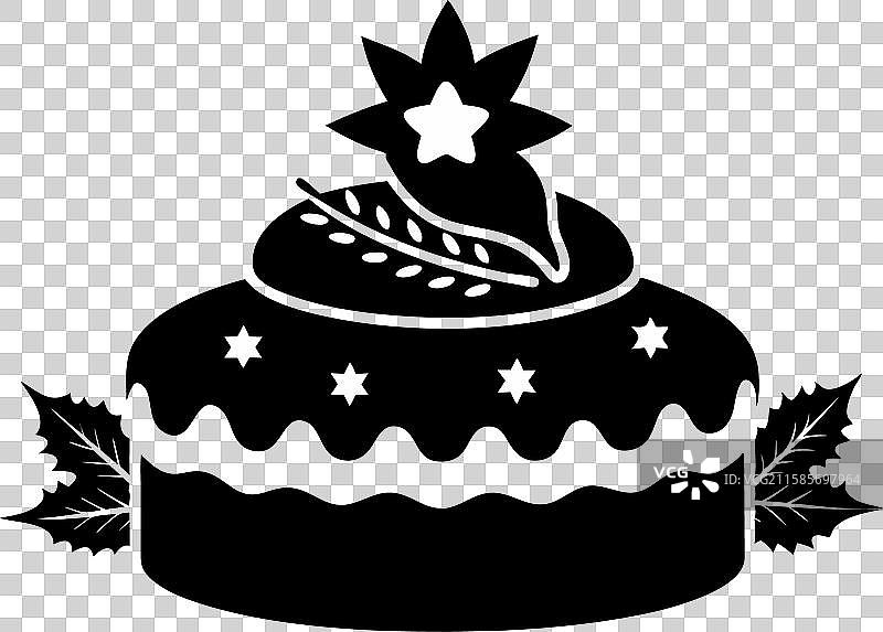 圣诞蛋糕剪影图片素材