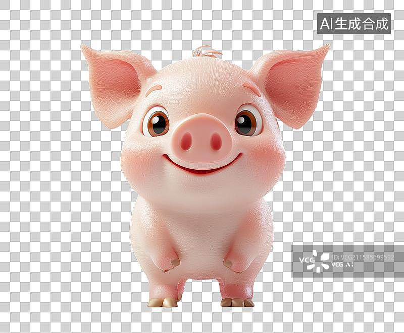 【AI数字艺术】可爱粉色小猪玩偶图片素材