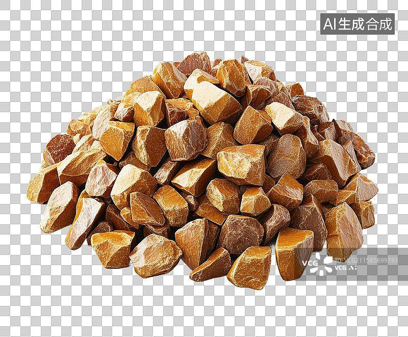 【AI数字艺术】一堆不规则形状的棕色石块图片素材