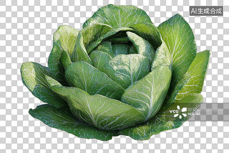 【AI数字艺术】新鲜绿色卷心菜的特写图片素材