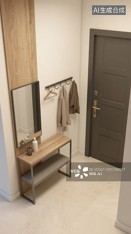 【AI数字艺术】现代简约入门玄关设计图片素材