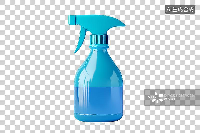 【AI数字艺术】蓝色喷雾瓶装液体图片素材