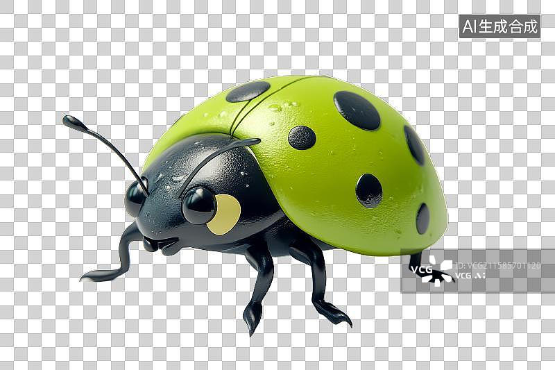【AI数字艺术】绿色斑点甲虫模型图片素材