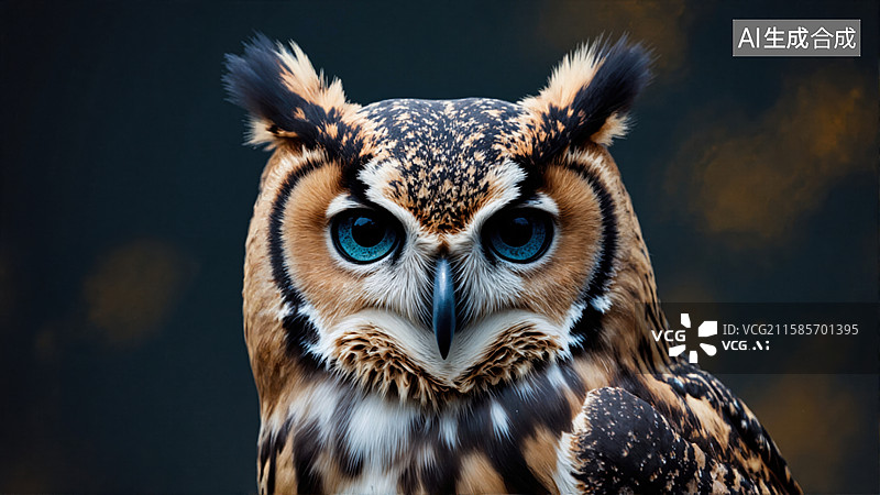 【AI数字艺术】猫头鹰的凝视图片素材