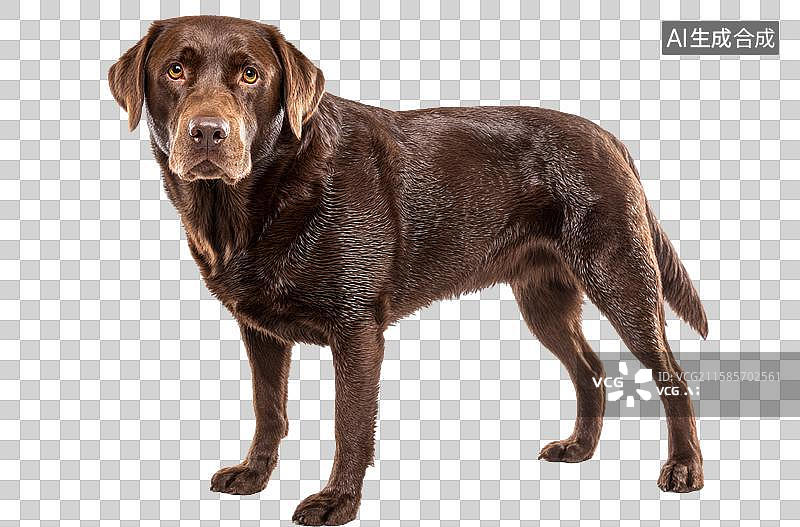 【AI数字艺术】巧克力拉布拉多犬站立姿态图片素材