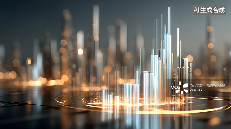 【AI数字艺术】城市金融数据可视化展示图片素材