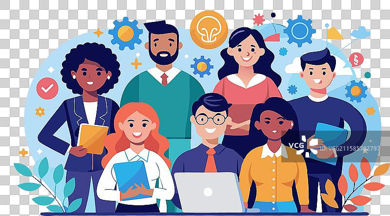 多元化团队合作图片素材