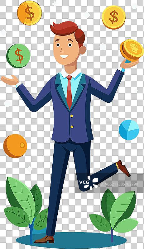 外汇交易员在玩弄货币硬币图片素材