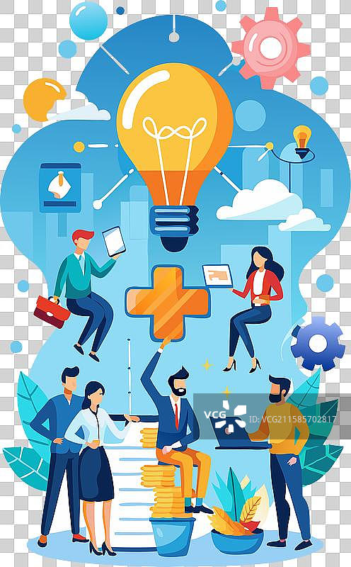 商业团队头脑风暴创意图片素材