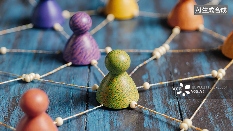 【AI数字艺术】棋盘上的连接图片素材