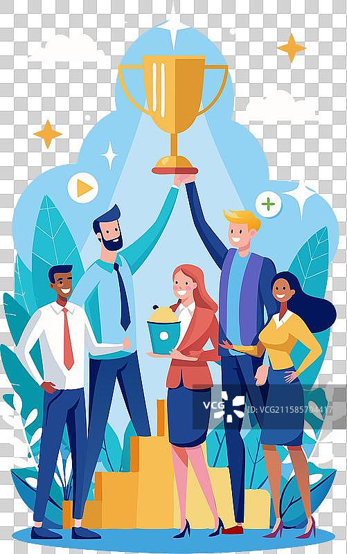 商业团队庆祝成功图片素材