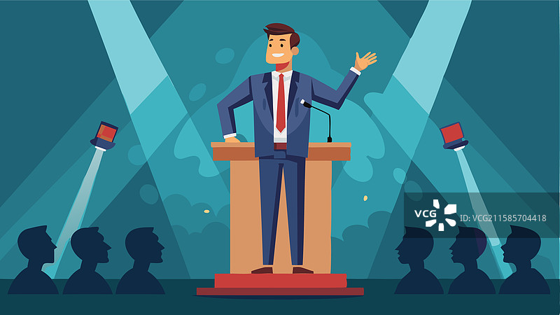 紧张的商人面对公众演讲的恐惧图片素材