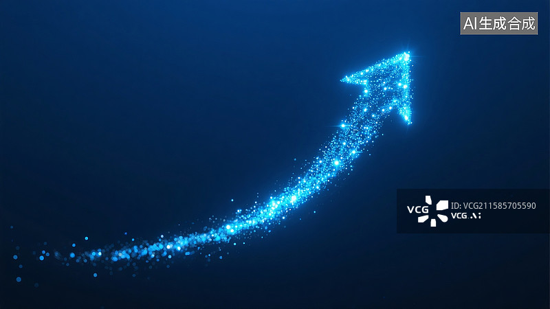 【AI数字艺术】粒子箭头插画图片素材