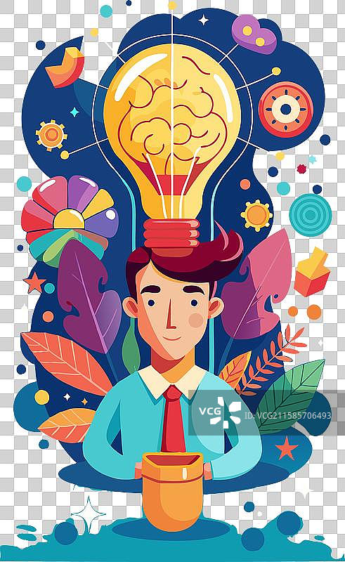 创造性思维释放创新想法图片素材