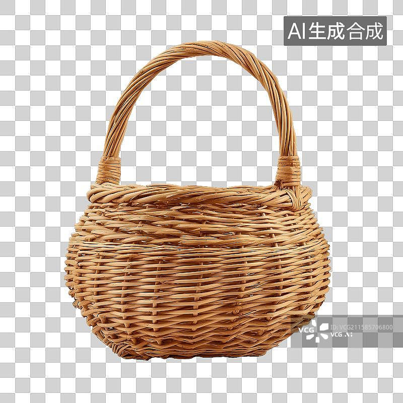 【AI数字艺术】免扣元素一个柳编篮子图片素材