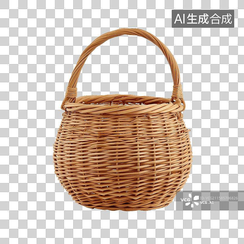 【AI数字艺术】免扣元素一个柳编篮子图片素材