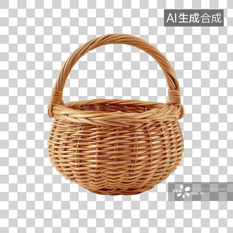 【AI数字艺术】免扣元素一个柳编篮子图片素材