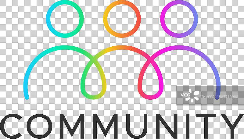 色彩缤纷的连接社区网络标志图片素材