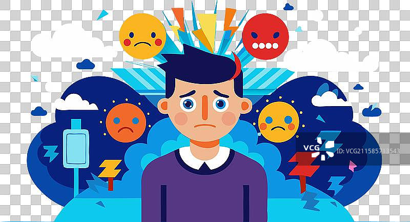 消极情绪和心理困扰图片素材