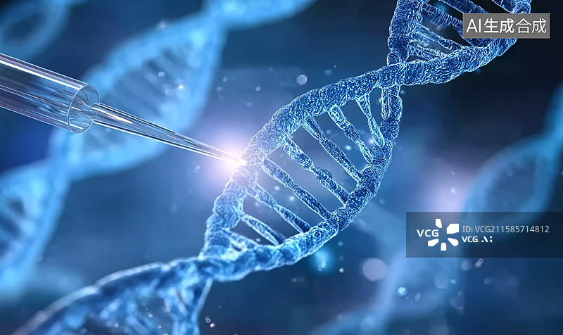 【AI数字艺术】生物医学科技场景：基因研究中显微操作，展现分子层面的科学技术画面图片素材